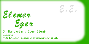 elemer eger business card