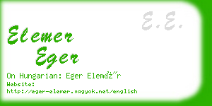 elemer eger business card